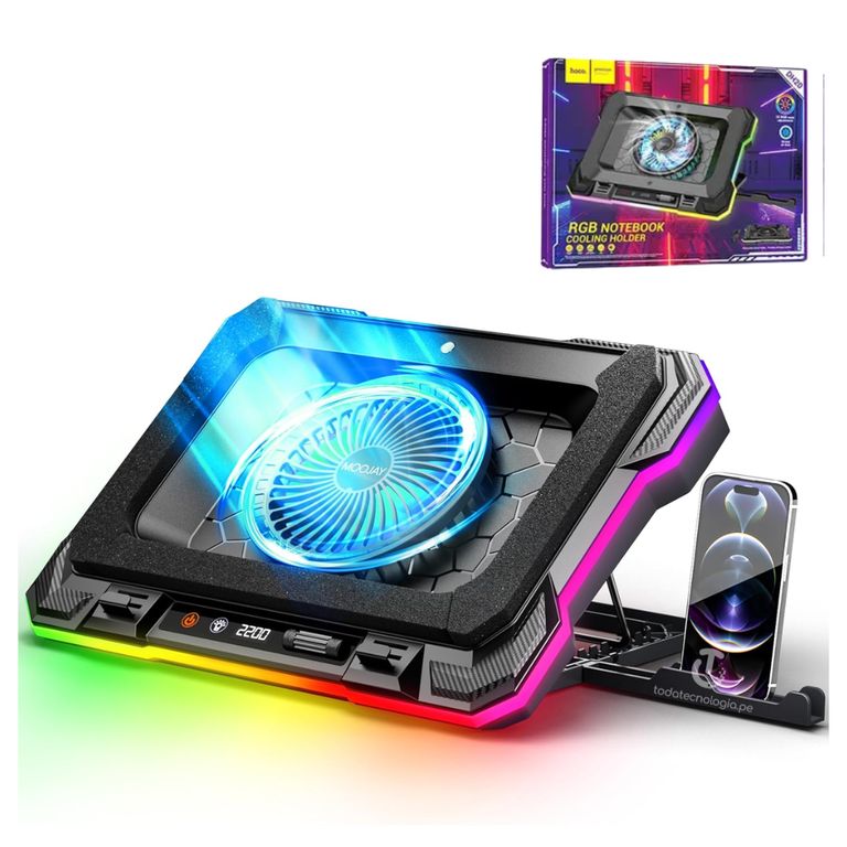 Cooler Soporte Laptop Notebook Gamer RGB DH20