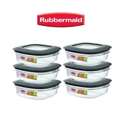RUBBERMAID - Hermético Premier tapa gris 710ml x6