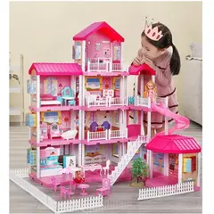 GENERICO - Casa de Muñecas con Ascensor 4 Pisos y 10 Habitaciones