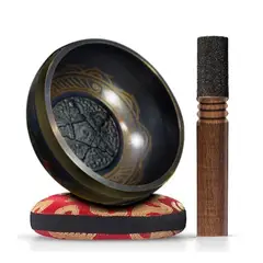 GENERICO - Cuenco Tibetano 16cm Decorado Simbolos Yoga Meditacion
