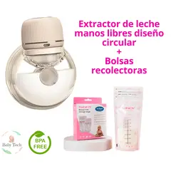 GENERICO - Extractor de Leche Manos Libres Diseño Circular Bolsas