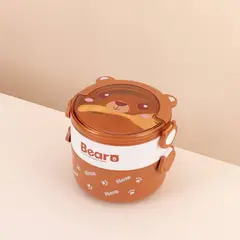 GENERICO - Taper Osito 2 niveles, con cuchara y tenedor