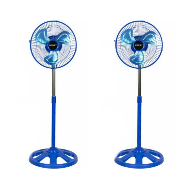 PACK DE DOS VENTILADOR PEDESTAL DE 10 PULGADAS BOSSNEY AZUL