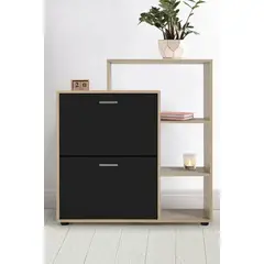 GENERICO - Zapatera Moderna Minimalista Eva Negro R&R Muebles