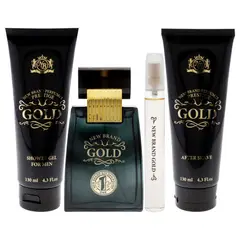 NEW BRAND - Gold Gift Set EDT100ml+MiniEDT15ml+Gel+Loción