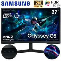 SAMSUNG - Monitor Odyssey G5 27′ LS27CG552ELXPE 2K QHD VA HDR10