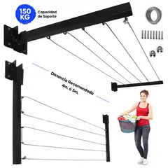 HOLGU - Tendedero Colgador Resistente Plegable Ropa Retractil