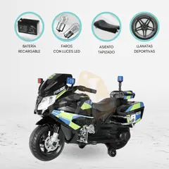 CUZKA - Moto a Batería para Niños «ELITE POLICE» Black