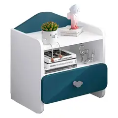 GENERICO - Mesa De Noche Infantil Belinda 1 cajón Turquesa - Gaudi