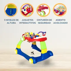 CUZKA - Andador Caminador 3 en 1 «WALKER PRO» Red