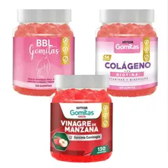 GENERICO - AGUAJE BBL EN GOMITAS + VINAGRE DE MANZANA + COLAGENO ADULTOS PACK 3