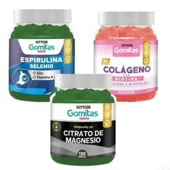 GENERICO - COLAGENO ADULTOS + CITRATO DE MAGNESIO + ESPIRULINA GOMITAS SOTTCOR X3