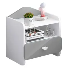 GENERICO - Mesa De Noche Infantil Belinda 1 cajón Grafito - Gaudi