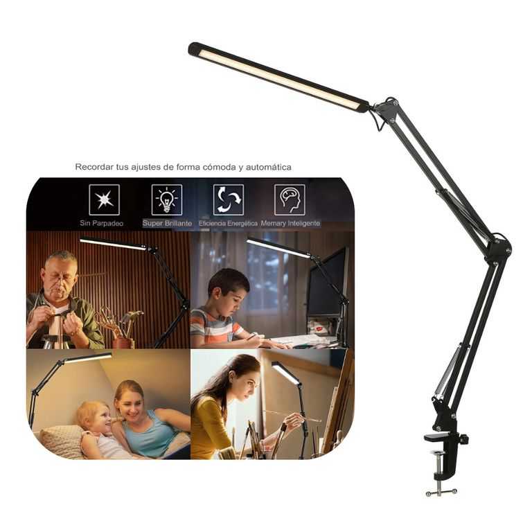 Lampara Escritorio Led Estudio Ajustable Con Brazo Flexible