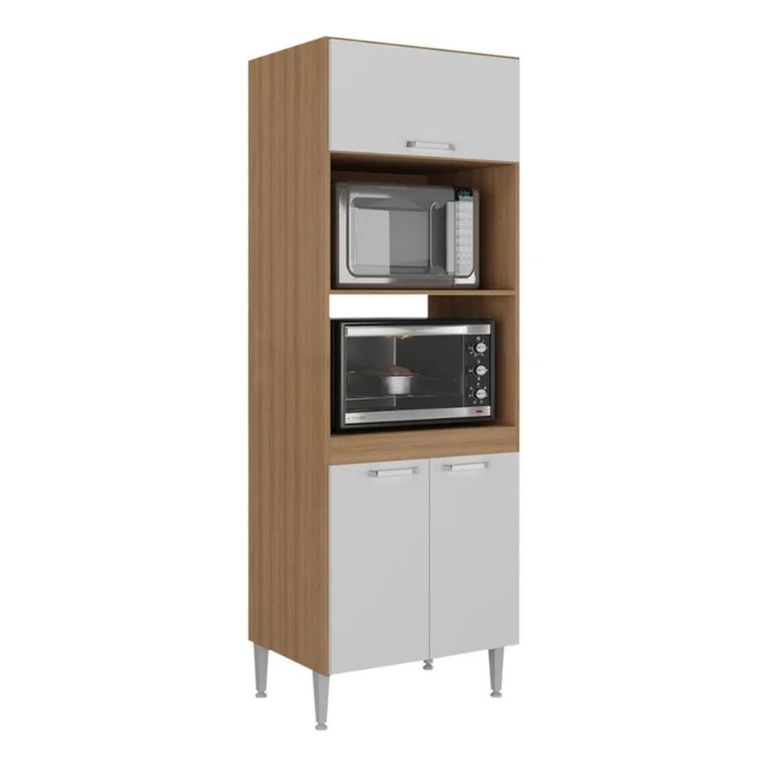 Mueble de Microondas Dongo Blanco y Marrón R&R MUEBLES
