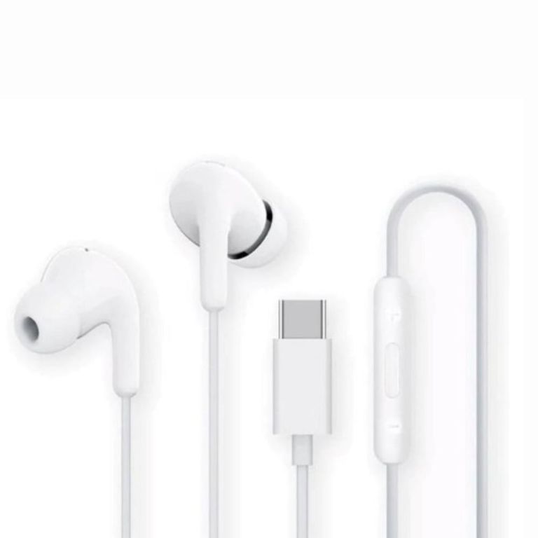 Audifono Tipo C Con Control de Volumen Blanco - Original