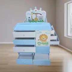 GENERICO - Cama Cuna de Plaza y Media safari celeste full