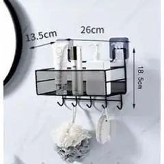 GENERICO - ESTANTE ORGANIZADOR COLGANTE DE BAÑO NEGRO