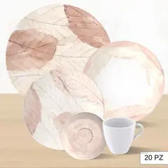 TRAMONTINA - Juego de Vajilla X20 Piezas Rose