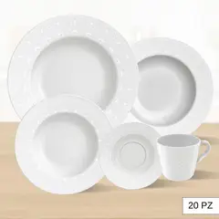 TRAMONTINA - Juego de Vajilla X20 Piezas Alicia