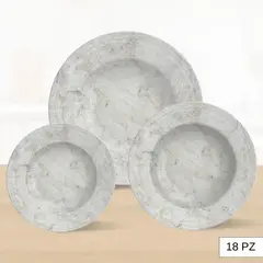 TRAMONTINA - Juego de Vajilla X18 Piezas Travertino