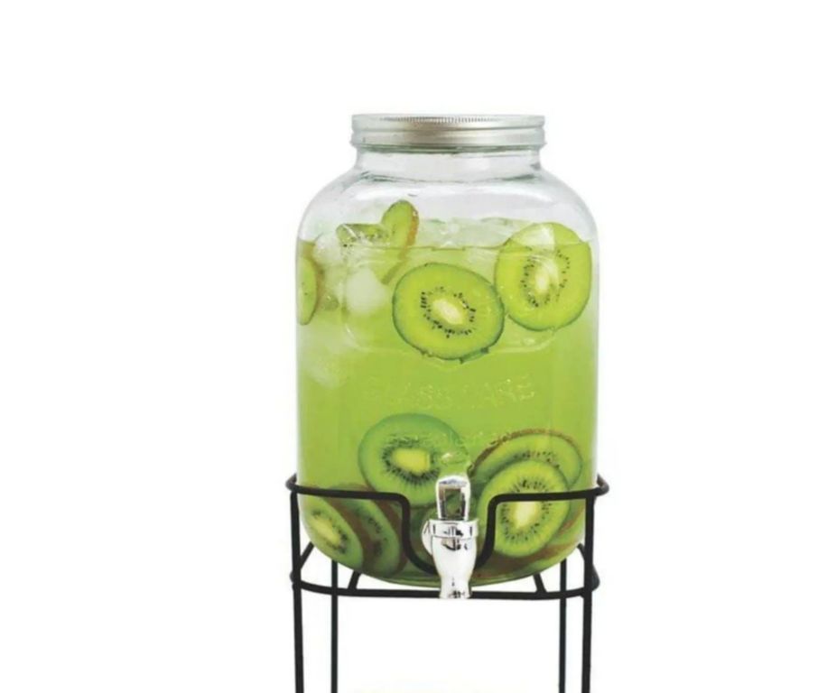 Dispensador de vidrio 5 Lt  rack de metal