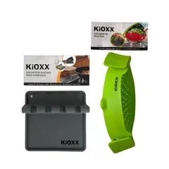 KIOXX - Pack Colador para Ollas Sartenes Ajustable + Soporte utensilios