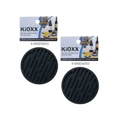 KIOXX - 2 Set de 4 Posavasos de Silicona Negro