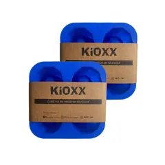 KIOXX - Set de 2 Cubetas de Silicona Vaso Shot 4 Cavidades Azul