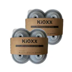KIOXX - Set de 2 Cubetas de Silicona Circulares 4 Cavidades Gris