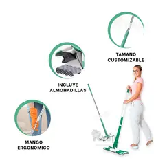 RYBIU IMPORT - Mopa Funcional de Color Verde Y+Banderitas Adhesivas