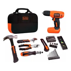 BLACK+DECKER - Taladro atornillador 3/8 + 54 pzas LD008KA-B2C