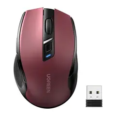 UGREEN - Mouse Inalámbrico 2.4GHz / Bluetooth 4000dpi Rojo MU006 - 25752