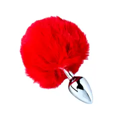 DR PINKY - Plug Anal Conejo Dilatador Consolador con Pompón Rojo