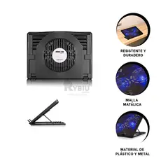 GENERICO - Base Util de 3 Ventiladores A13 Y+Regalo Ligas para Peinar