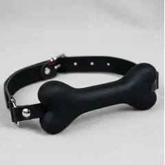 DR PINKY - Mordaza Hueso Negro de Silicona Médica Bondage Bdsm Juego Para Parejas