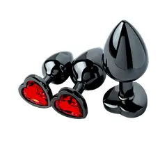DR PINKY - Plugs Dilatadores Anales Kit de 03 Consoladores Corazón Rojo