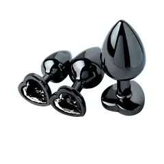 DR PINKY - Plugs Dilatadores Anales Kit de 03 Consoladores Corazón Negro