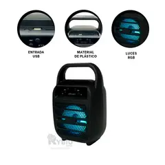 GENERICO - Bocina Diseño Juvenil KTS 1411 Color Negro Y+Regalo Agendita