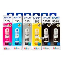 EPSON - Pack Tinta T555 T554 Colores y Negro Para L8160 L8180 ORIGINAL