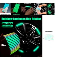 GENERICO - Pegatina Reflectante para Rueda de Coche+1asiento gel