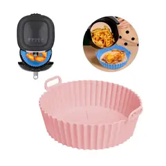 GENERICO - Bandeja Molde Silicona Antiadherente Freidora Aire Air Fryer Rosado
