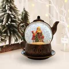 GENERICO - Adorno navideño Tetera de vidrio Papá Noel