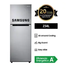 SAMSUNG - Refrigeradora Top Freezer 234 L. Plateado RT22FARADS8