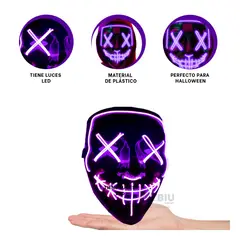 RYBIU IMPORT - Antifaz para Hallowen en Color Morado Y+Envoltorio de Regalo