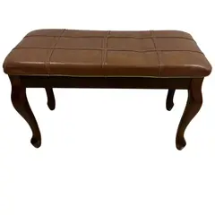 GENERICO - BANQUETA DE MADERA ACOLCHONADO DE CUERINA COLOR MARRON