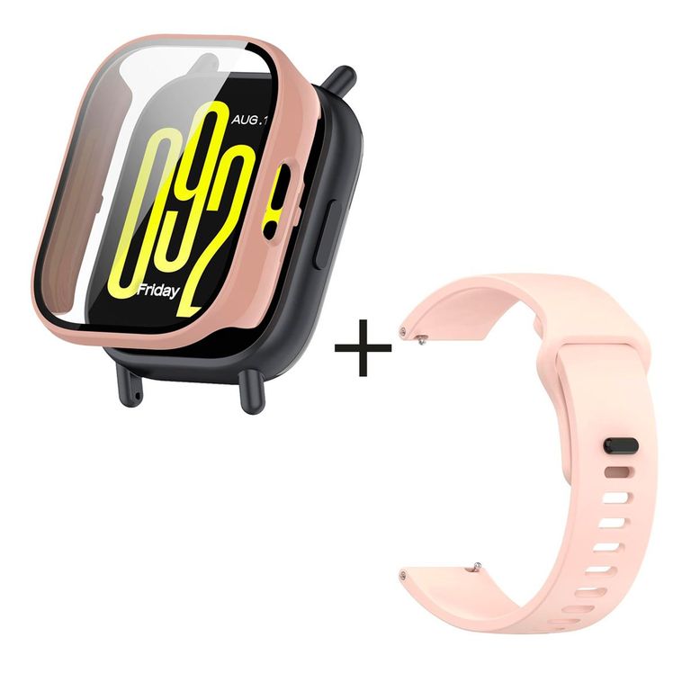 Bumper con Vidrio Rosa + Correa para Redmi Watch 5 Active Rosa
