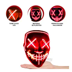 RYBIU IMPORT - Antifaz para Hallowen en Color Rojo Y+Envoltorio de Regalo