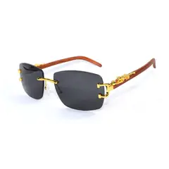 GENERICO - Lentes de Sol Unisex Estilo Retro Madera negro marron