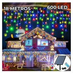 ARTEZA - Guirnalda solar de 18 metros 600 Luces led de Cascada